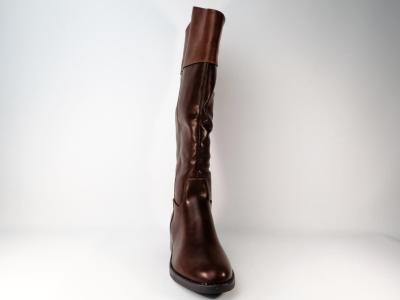 Botte femme simili cuir marron chic à pas cher CM PARIS 688 214