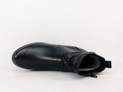 Bottines femme pieds larges cuir noir souple confortable CAPRICE 25358 à talon largeur H