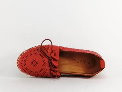 Chaussure femme cuir souple originale et confortable mocassin rouge PEDRO TORRES 21171302
