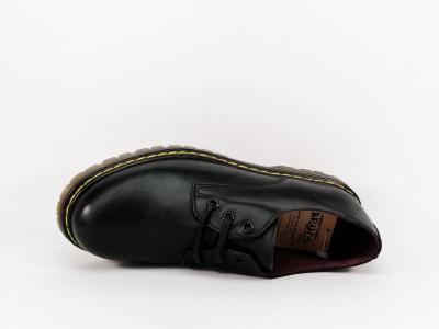Derby style rangers cuir noir de qualité BRAN'S 127 Femme - Fabrication Espagne