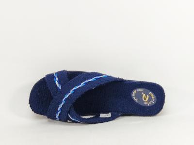 Mule femme pied sensible compensée confort coton éponge marine à pas cher PATRIZIA Spugna