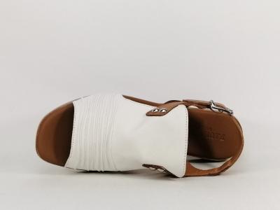 Nu-pied femme tout cuir souple blanc confortable PAULA URBAN 9-17 fabrication Espagne