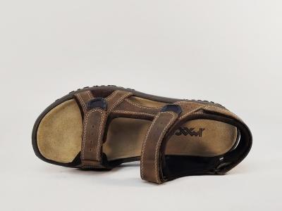 Sandale de marche homme confortable cuir marron à scratch destockage IMAC 753370