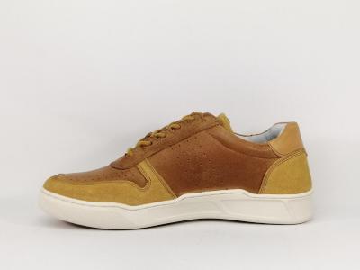 Basket homme cuir souple camel destockage CHEVIGNON snight confortable