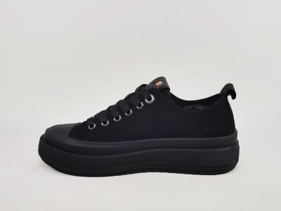Basket noire femme habillée semelle épaisse confortable destockage REFRESH 173073