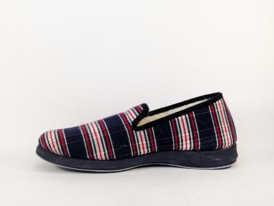 Charentaise homme grande taille chausson fourré à carreaux destockage SEMELFLEX tommflex pas cher