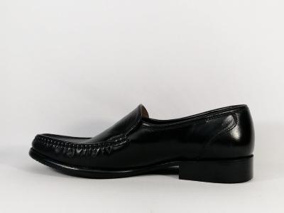 Mocassin homme tout cuir noir grand confort destockage BOISSY 985