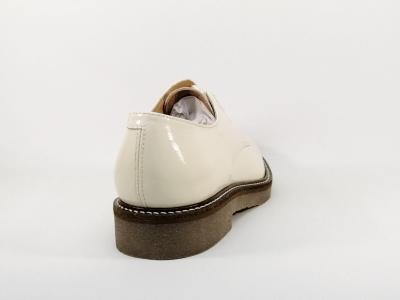 Derby KICKERS Oxfork en destockage cuir verni blanc à pas cher femme