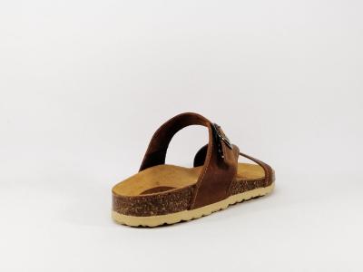 Mule tout cuir marron ARTPELLE 16045 semelle bio pour femme