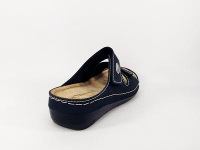 Mule confort femme en cuir marine TAMARIS 27510