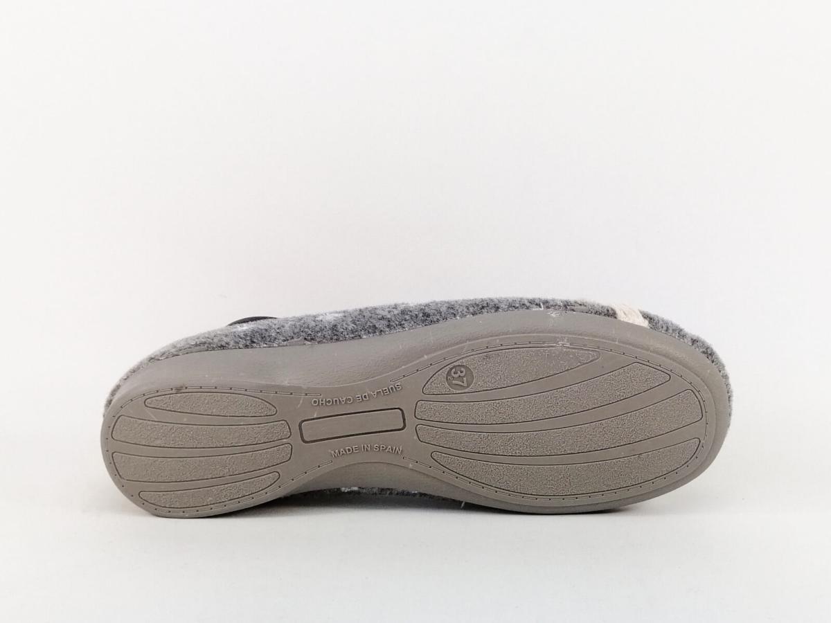 Chaussons Enfant Laine Feutrée Ballerine K2 Couleur Gris La Marine