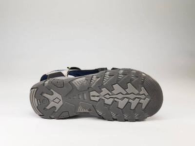 Nu-pied gris marine à scratch semelle cuir SK8 by BOPY Tchonfi pour garçons