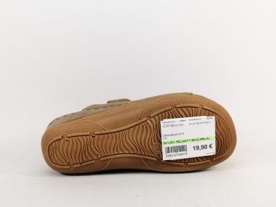 Mule femme confort semelle cuir à velcro kaki taupe tendance RELAXITY malalot à pas cher