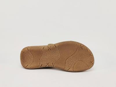 Mules femme confortable vertes semelle cuir à scratch MORAN'S dupaly