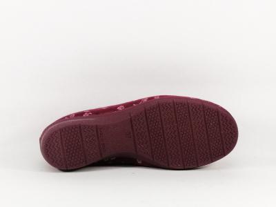 Pantoufle femme confort compensée ZEL'S 3290 bordeaux à pas cher