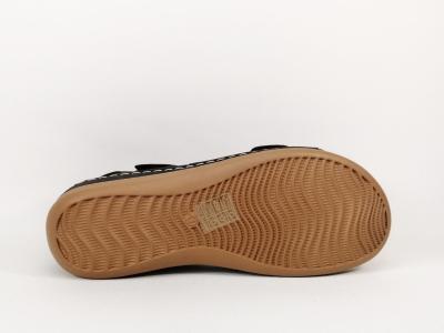 Sandale noire à velcro semelle confort grande pointure femme CINK ME DM172