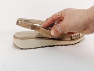 Sandale femme pieds larges grand confort CAPRICE 28703 largeur G chic cuir souple