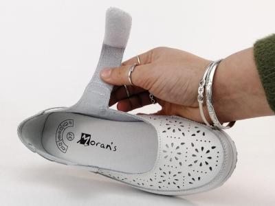 Babies femme cuir blanc souple et confort MORAN'S vemas à pas cher