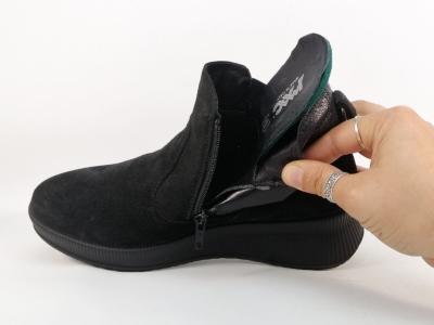 Bottines noires femme cuir souple nubuck confortables et chic en destockage IMAC 456511
