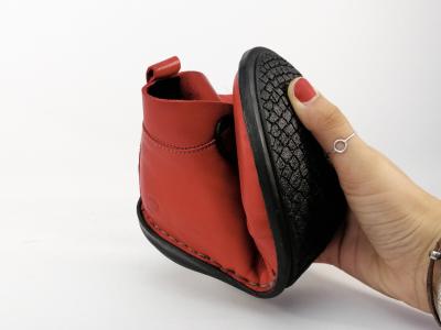 Chaussure montante cuir rouge souple à lacets MORAN’S gopro femme