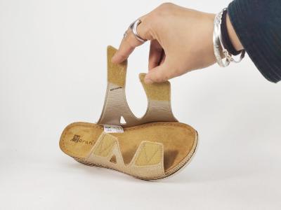 Mules femme talon compensé chic semelle cuir confortable à scratch MORAN'S dexin à pas cher 