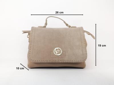 Sac à main femme chic cuir taupe souple tendance à pas cher en destockage CARMELA 186143
