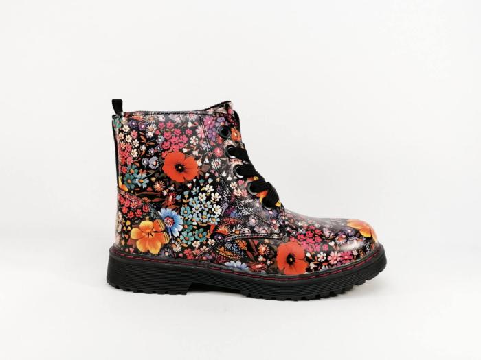 Boots style rangers motif fleurs SUPREMO 2140206 à pas cher pour fille