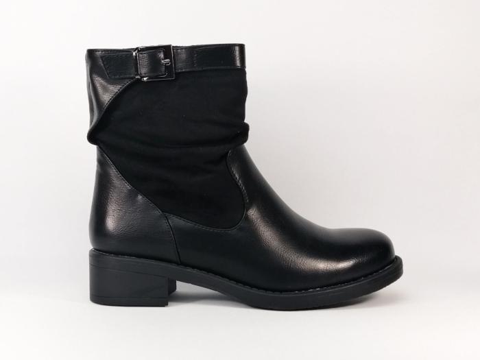 Boots noir tendance à pas cher en simili cuir CHIC SHOES xq116 pour femme