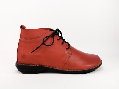 Chaussure montante cuir rouge souple à lacets MORAN’S gopro femme