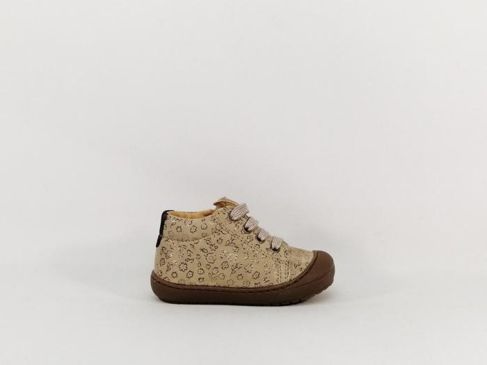 Chaussure premiers pas fille bébé cuir souple beige destockage BOPY jolila