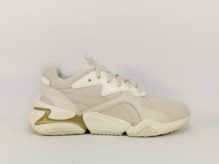 Sneakers femme tendance destockage PUMA 369487 cuir beige à pas cher