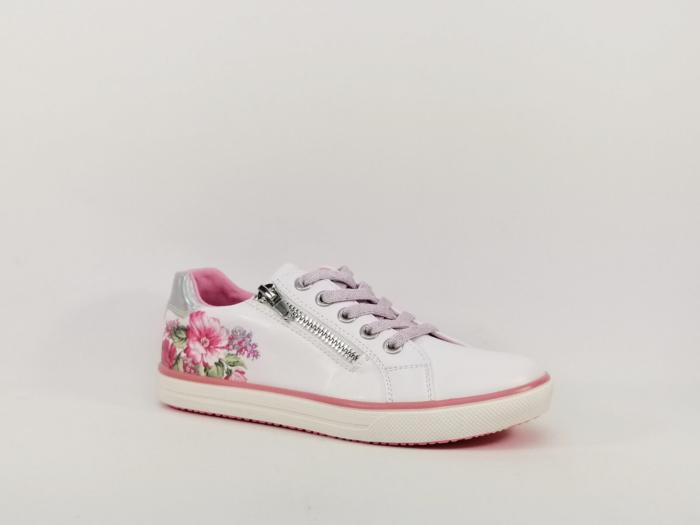 Basket blanche tendance SUPREMO 3260608 zip et lacets pour fille