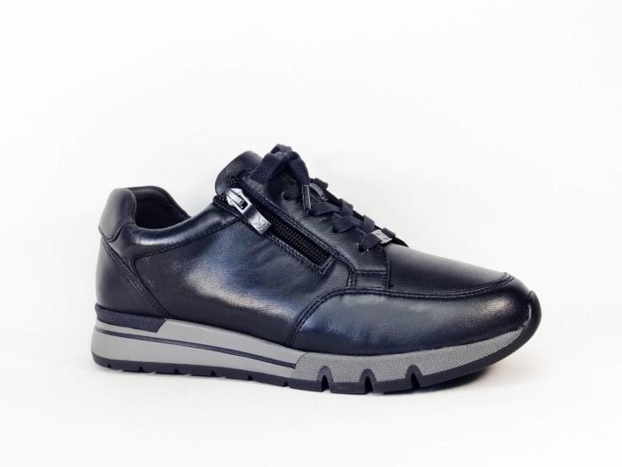 Basket femme grande largeur G CAPRICE 23702 cuir souple marine très confortable