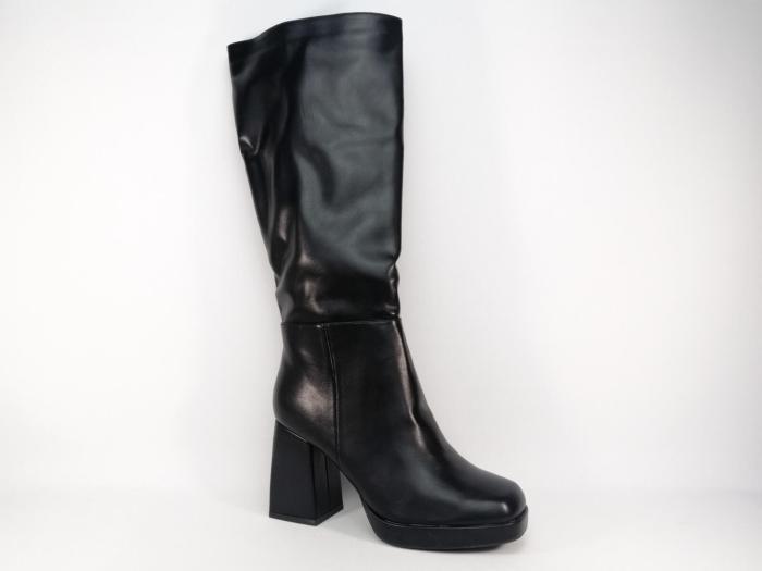 Botte noire femme talon carré chic CINK ME qt07-3 à pas cher