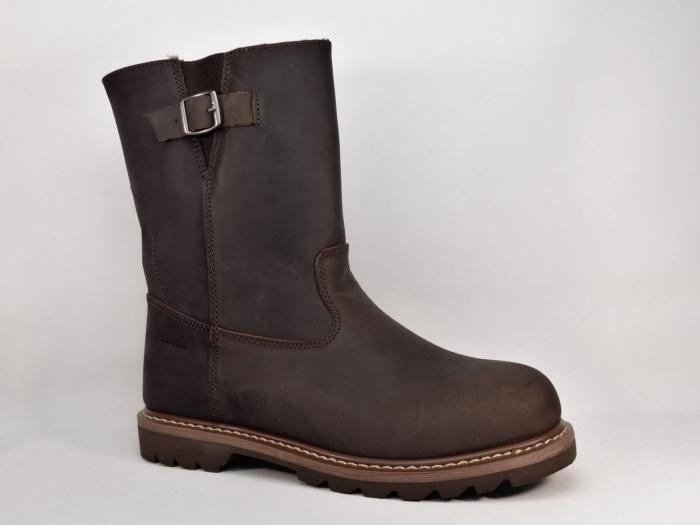 Botte homme fourré cuir marron grande taille destockage MANITOU diploma à pas cher