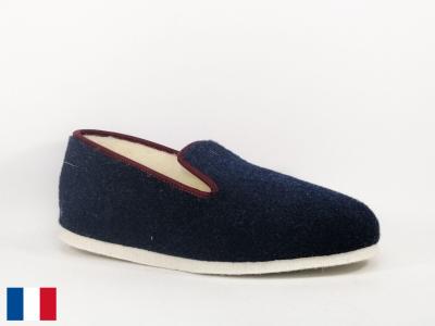 Charentaise homme semelle feutre made in France confort fourré laine BOSSI charentais marine
