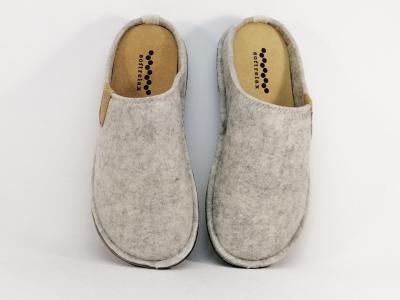 Chausson femme souple confortable semelle cuir à pas cher SOFTRELAX SUPREMO 8420930002 gris