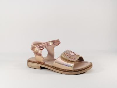 Sandale en cuir rose destockage ASTER Tanora pour fille