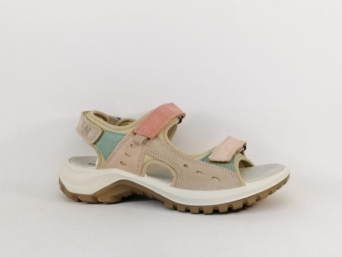Sandale marche femme confortable cuir souple multicolore en destockage IMAC 559371