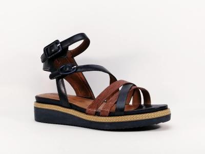 Sandale compensée tendance en cuir marine TAMARIS 28208 pour femme
