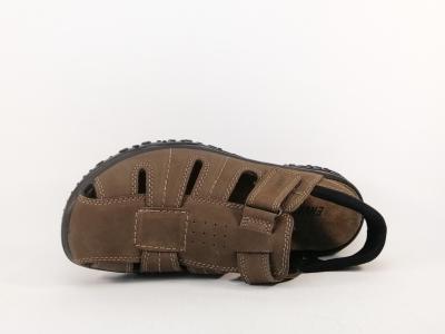 Chaussure ouverte homme été confortable en cuir marron destockage IMAC 7737611 à pas cher