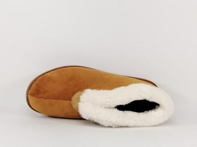 Pantoufle fourrée femme hiver velours camel confortable CHIC & RELAX terrue