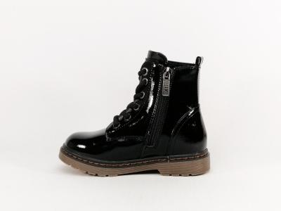 Bottine fille bébé vernis noir tendance et confortable en destockage XTi 150254 à pas cher