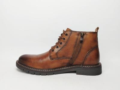 Bottine homme cuir camel souple confortable chic destockage LONDONS LIFE 162675 à pas cher