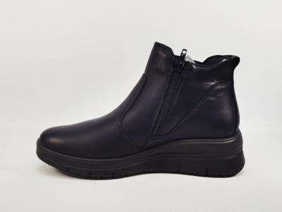 Bottines femme confortables cuir noir pieds sensibles destockage IMAC 856190 compensées