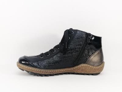 Chaussure montante femme RIEKER L7541 originale et confortable double zip