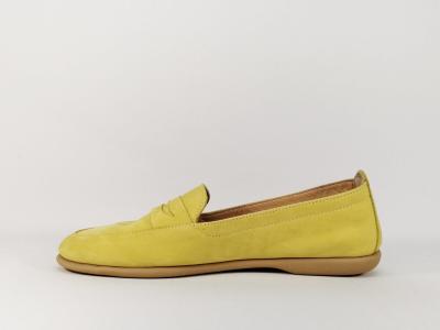 Ballerine jaune en cuir nubuck destockage CARMELA 67150 pour femme