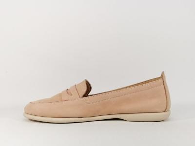 Ballerine rose nude en cuir nubuck destockage CARMELA 67150 pour femme