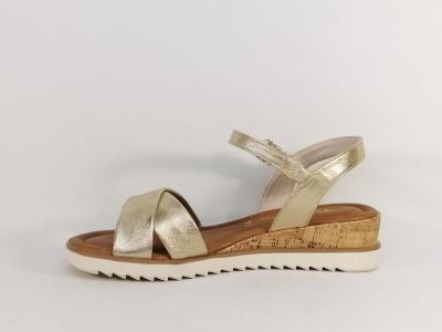 Sandale femme TAMARIS doré 28106 compensée chic et confortable à pas cher