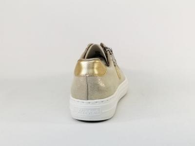 Basket cuir femme chic et confortable RIEKER L59L8 semelle mémoire de forme antistress